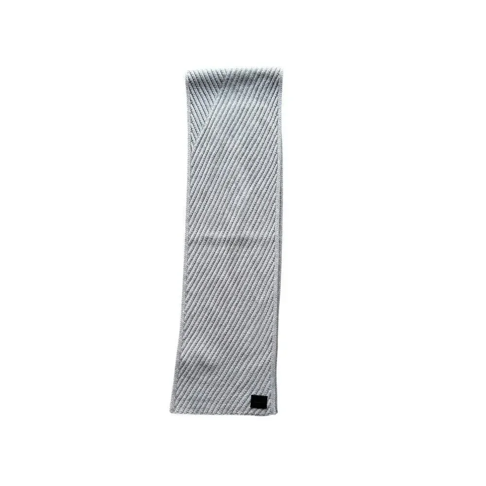All Saints Gray Ribbed Scarf 70% Acrylic 30% Wool